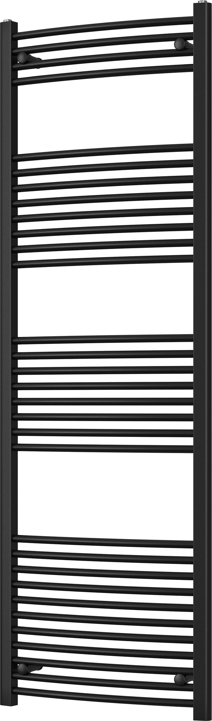 Zennor - Black Heated Towel Rail - H1800mm x W600mm - Curved