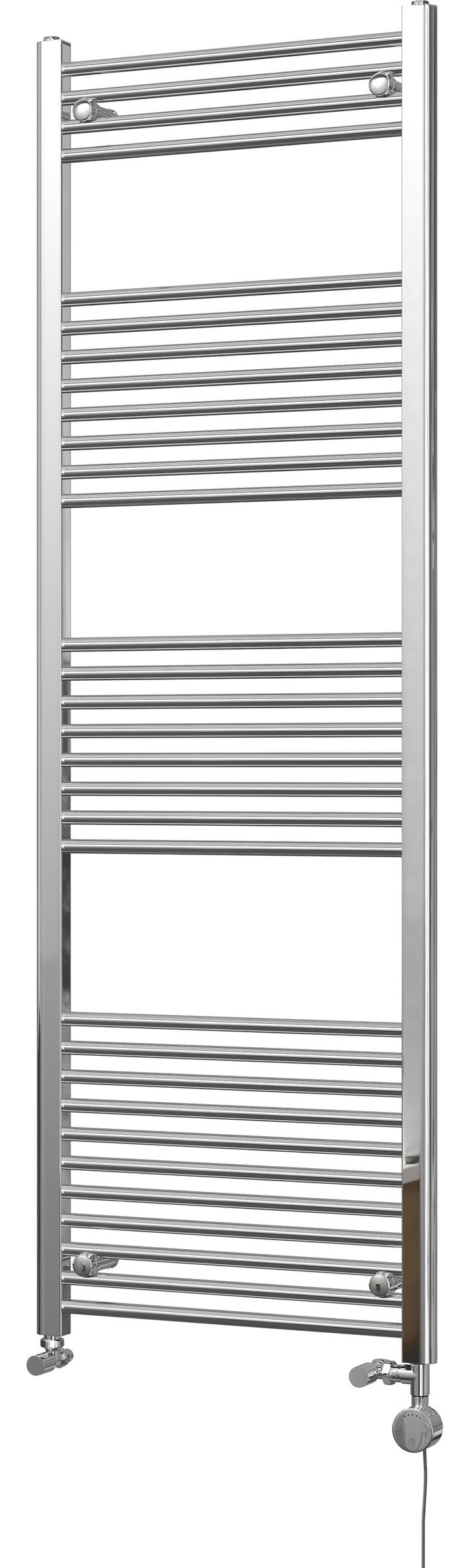 Zennor - Chrome Dual Fuel Towel Rail H1800mm x W600mm Thermostatic - Straight