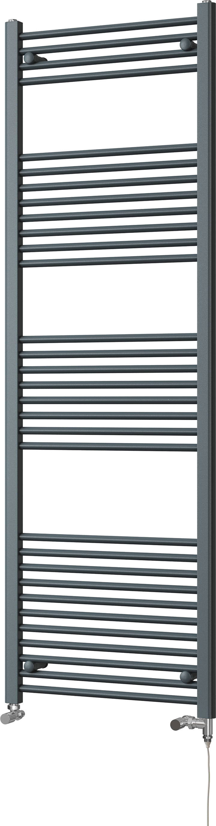 Zennor - Anthracite Dual Fuel Towel Rail  H1800mm x W600mm Standard - Straight