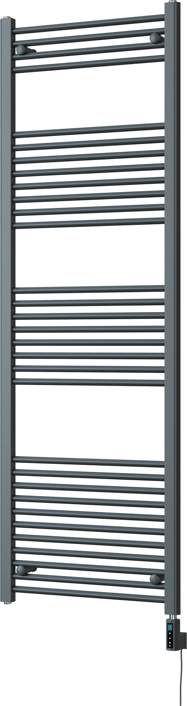 Zennor - Anthracite Electric Towel Rail H1800mm x W600mm Straight 900w Thermostatic WIFI