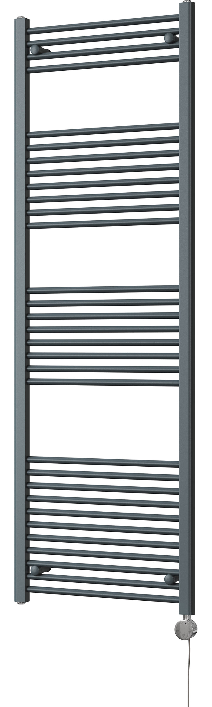 Zennor - Anthracite Electric Towel Rail H1800mm x W600mm Straight 1000w Thermostatic