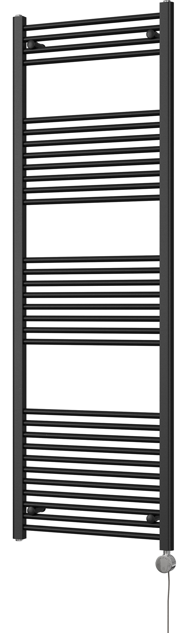 Zennor - Black Electric Towel Rail H1800mm x W600mm Straight 1000w Thermostatic