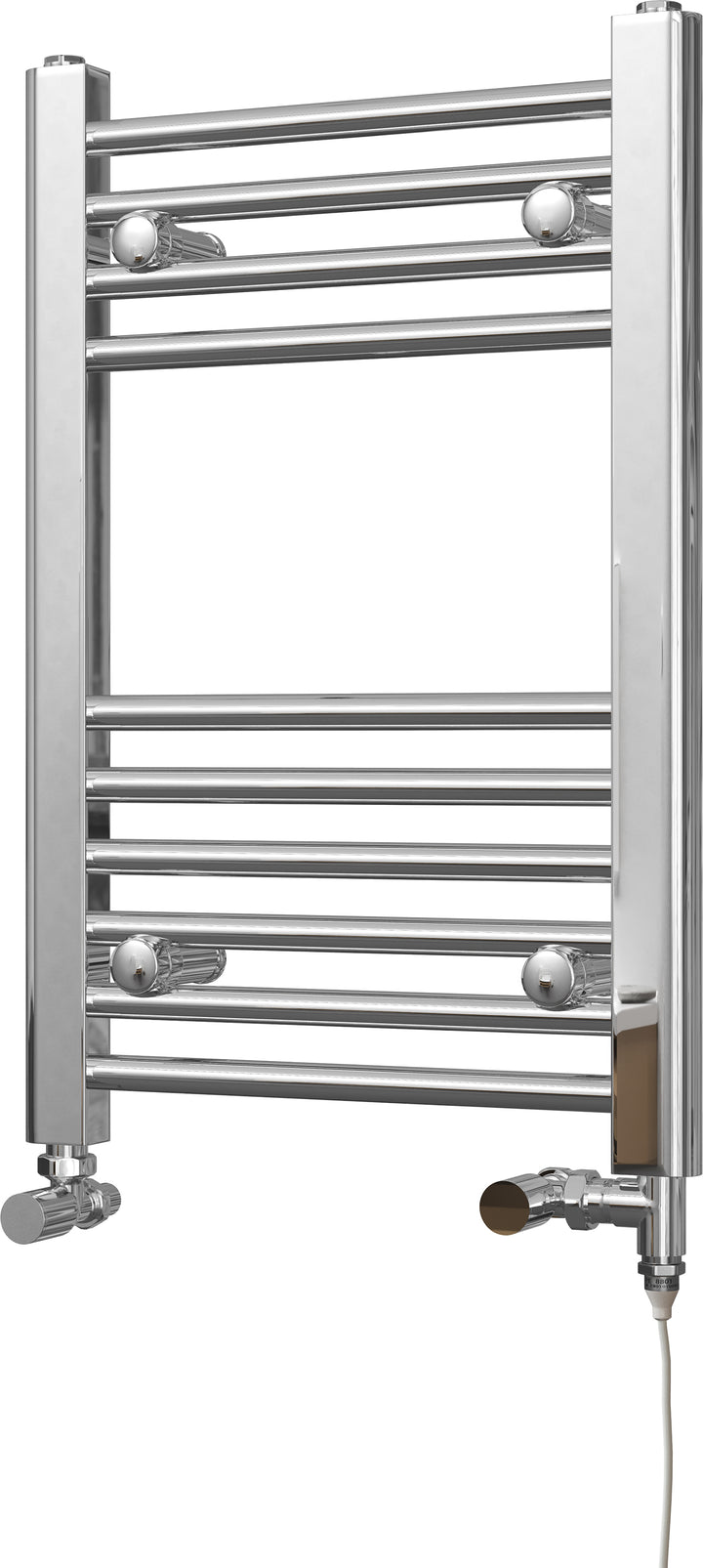 Zennor - Chrome Dual Fuel Towel Rail H600mm x W400mm Standard - Straight