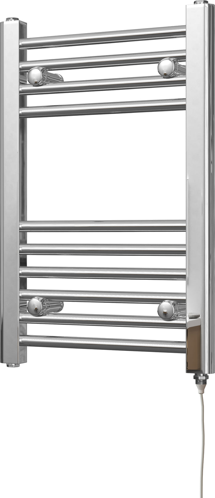 Zennor - Chrome Electric Towel Rail H600mm x W400mm Straight 150w Standard