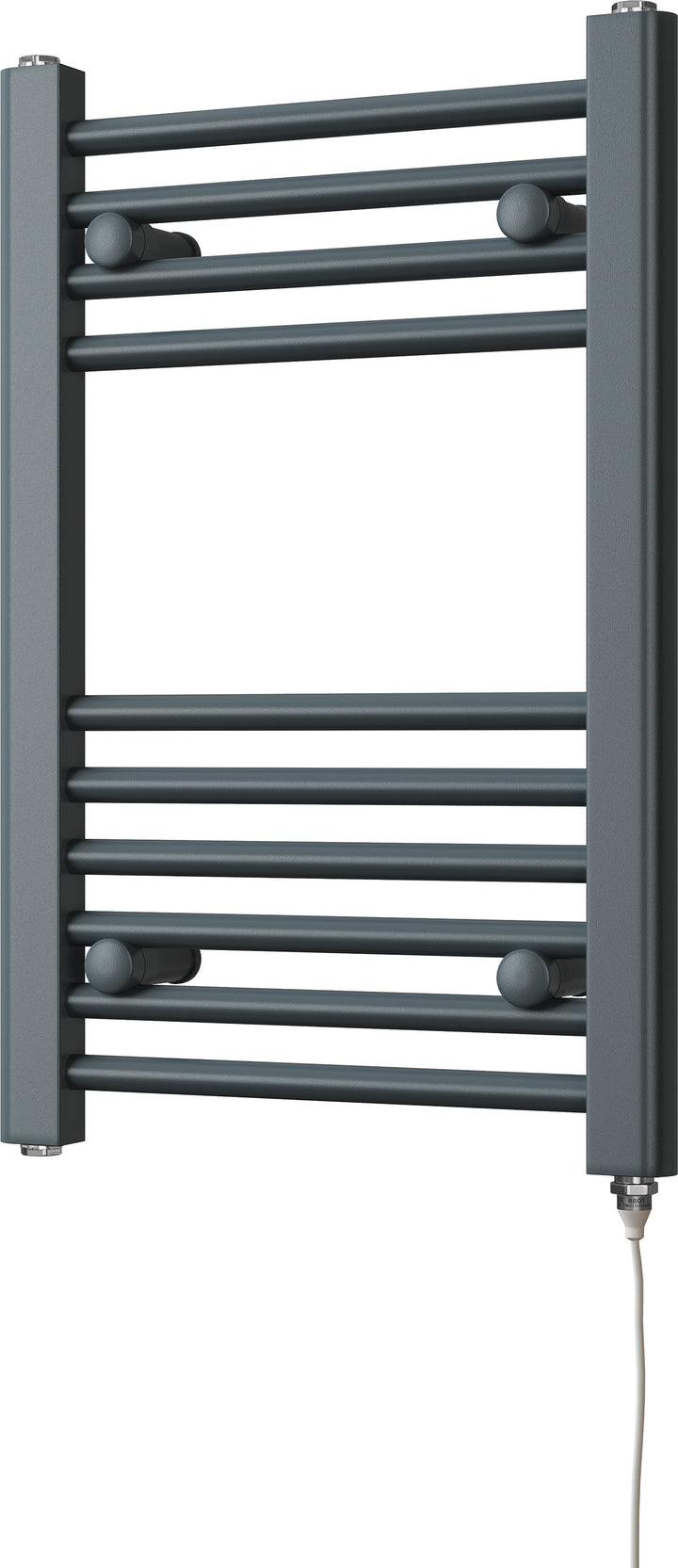 Zennor - Anthracite Electric Towel Rail H600mm x W400mm Straight 200w Standard