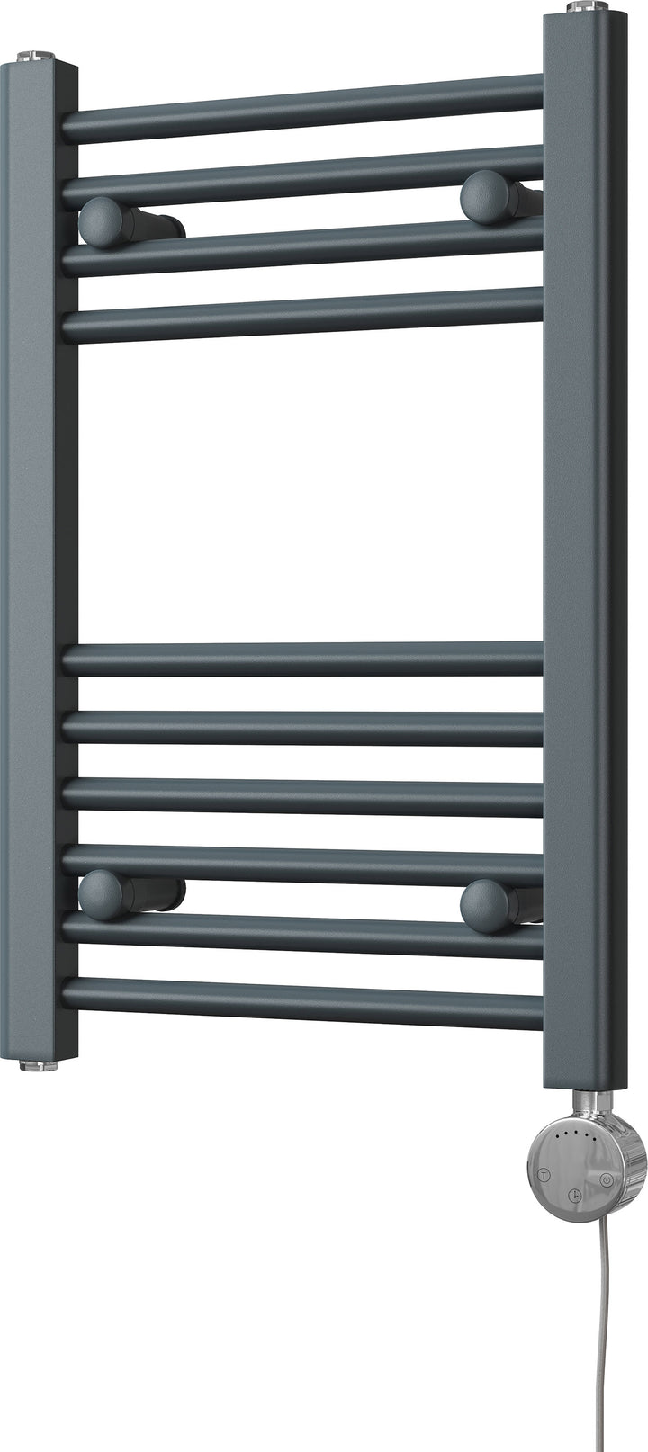 Zennor - Anthracite Electric Towel Rail H600mm x W400mm Straight 300w Thermostatic