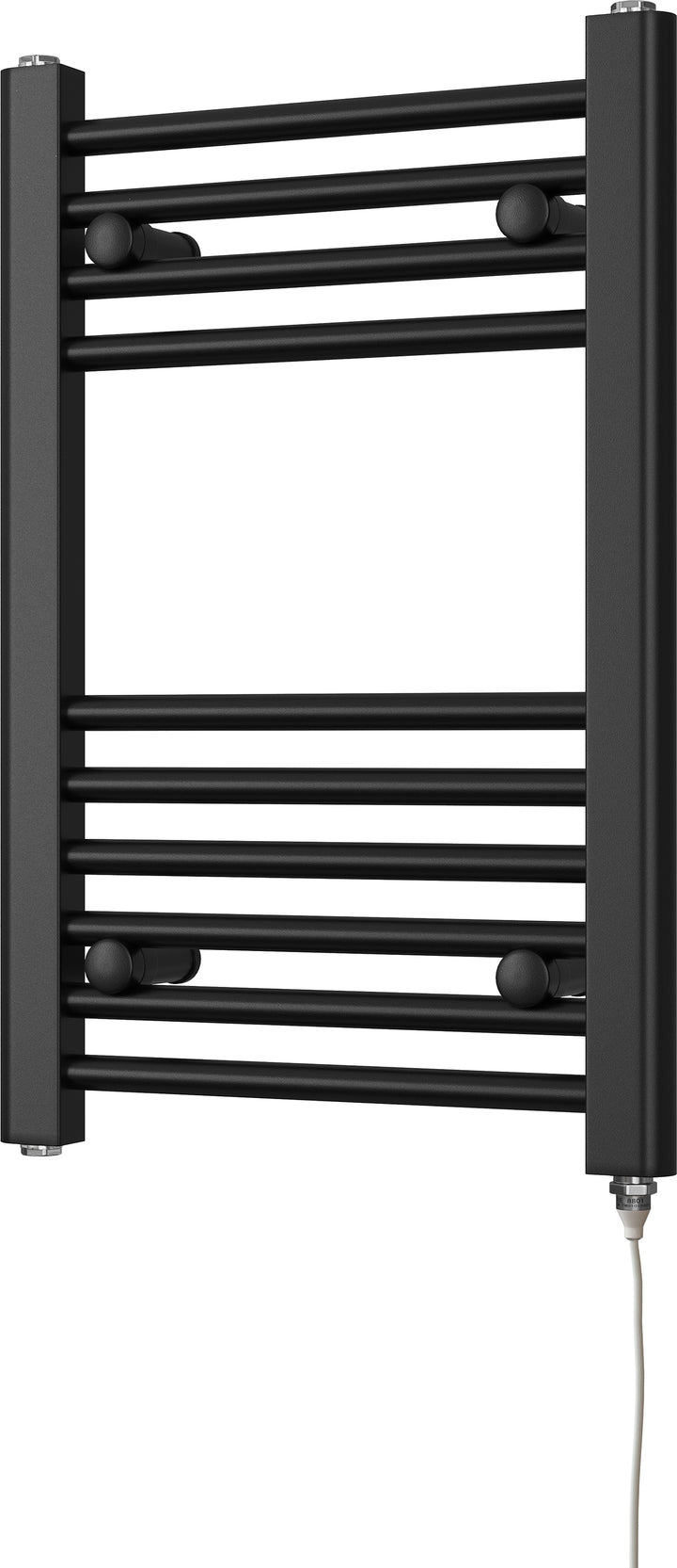 Zennor - Black Electric Towel Rail H600mm x W400mm Straight 150w Standard