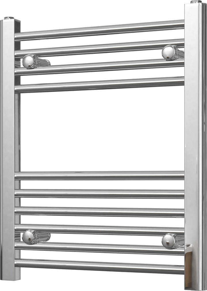 Zennor - Chrome Heated Towel Rail - H600mm x W500mm - Straight