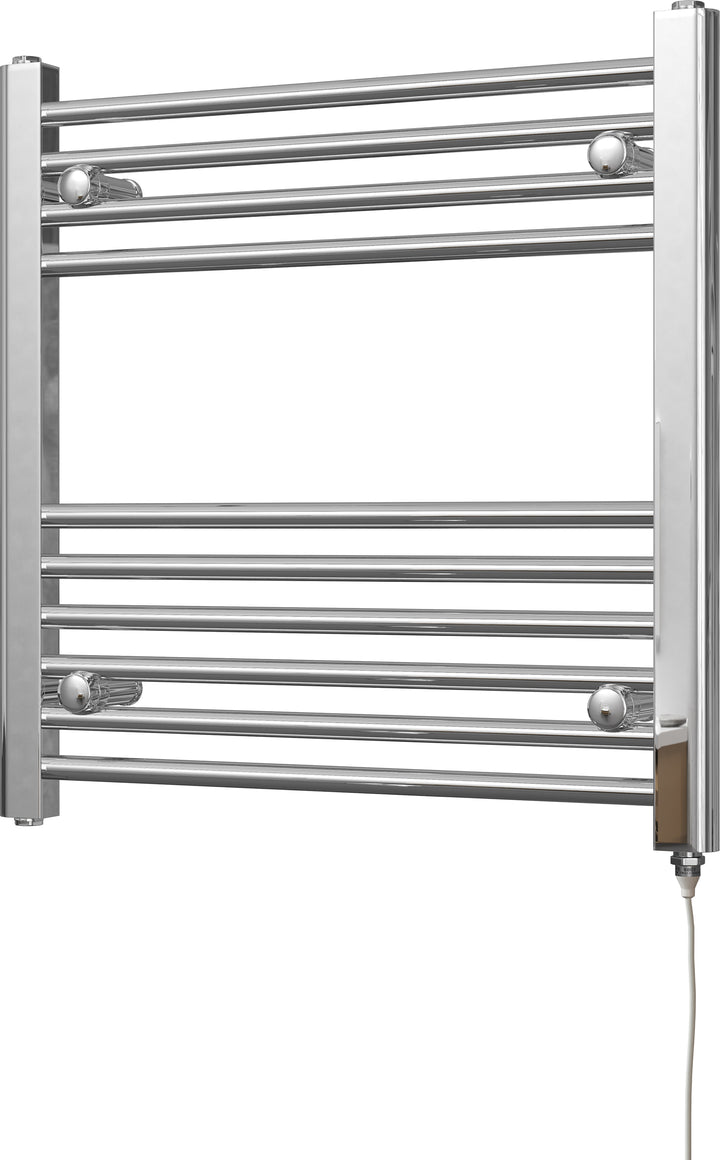 Zennor - Chrome Electric Towel Rail H600mm x W600mm Straight 150w Standard