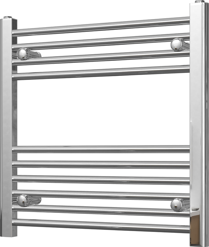 Zennor - Chrome Heated Towel Rail - H600mm x W600mm - Straight