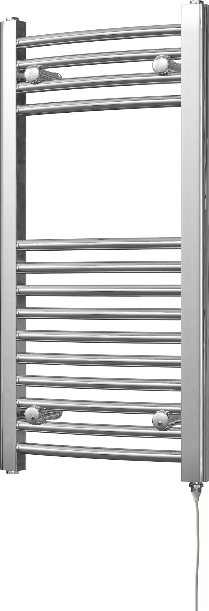 Zennor - Chrome Electric Towel Rail H800mm x W400mm Curved 200w Standard