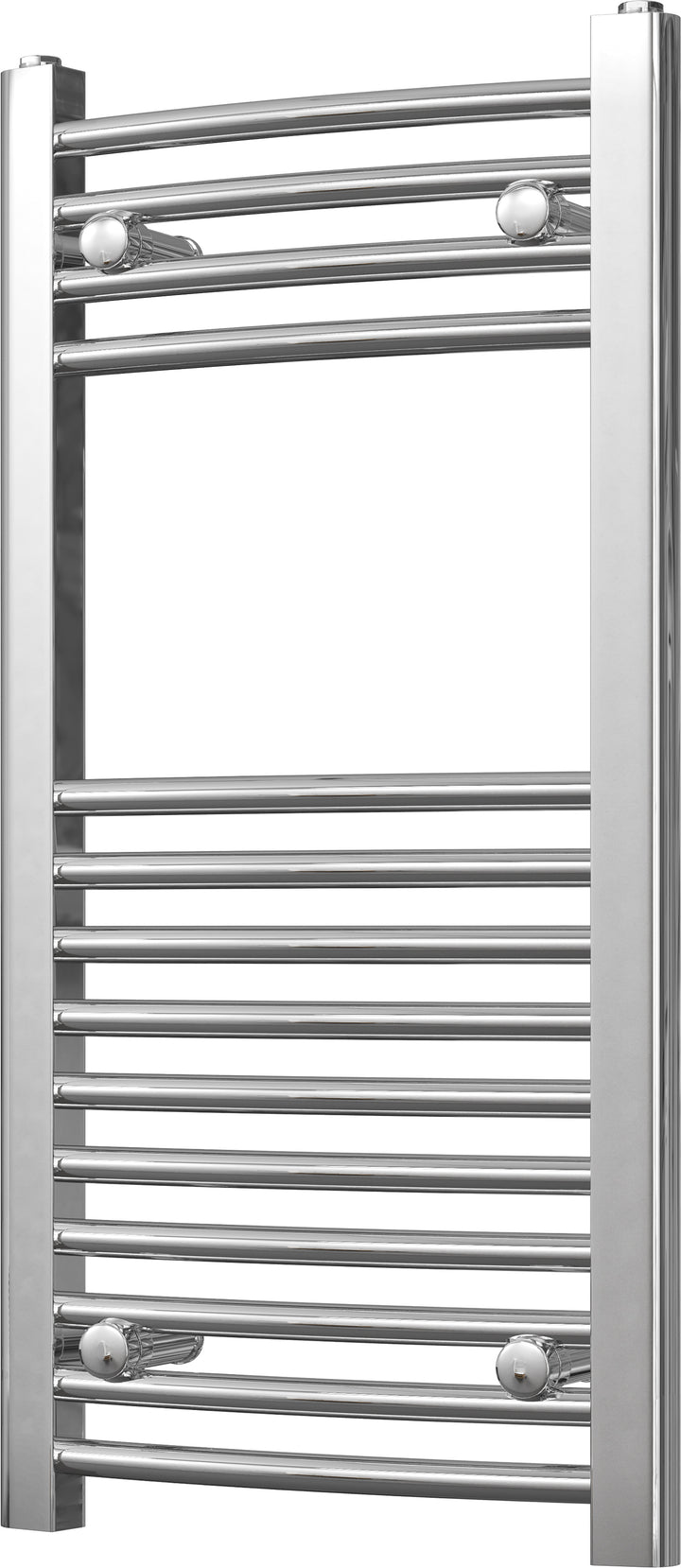 Zennor - Chrome Heated Towel Rail - H800mm x W400mm - Curved