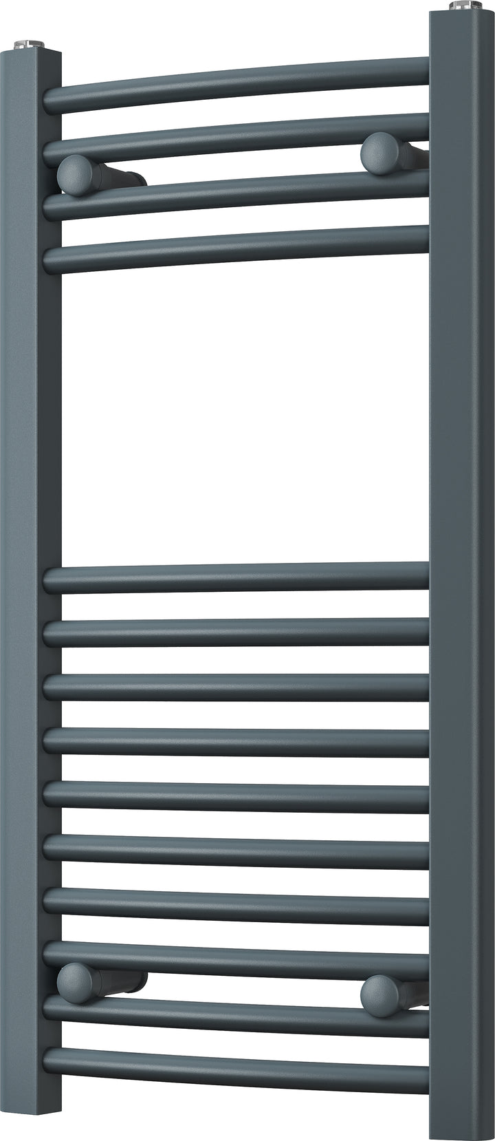 Zennor - Anthracite Heated Towel Rail - H800mm x W400mm - Curved