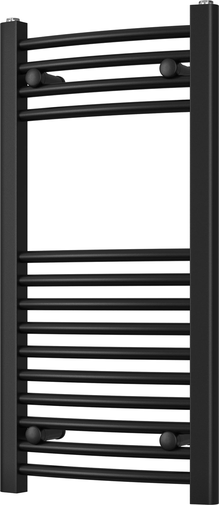 Zennor - Black Heated Towel Rail - H800mm x W400mm - Curved