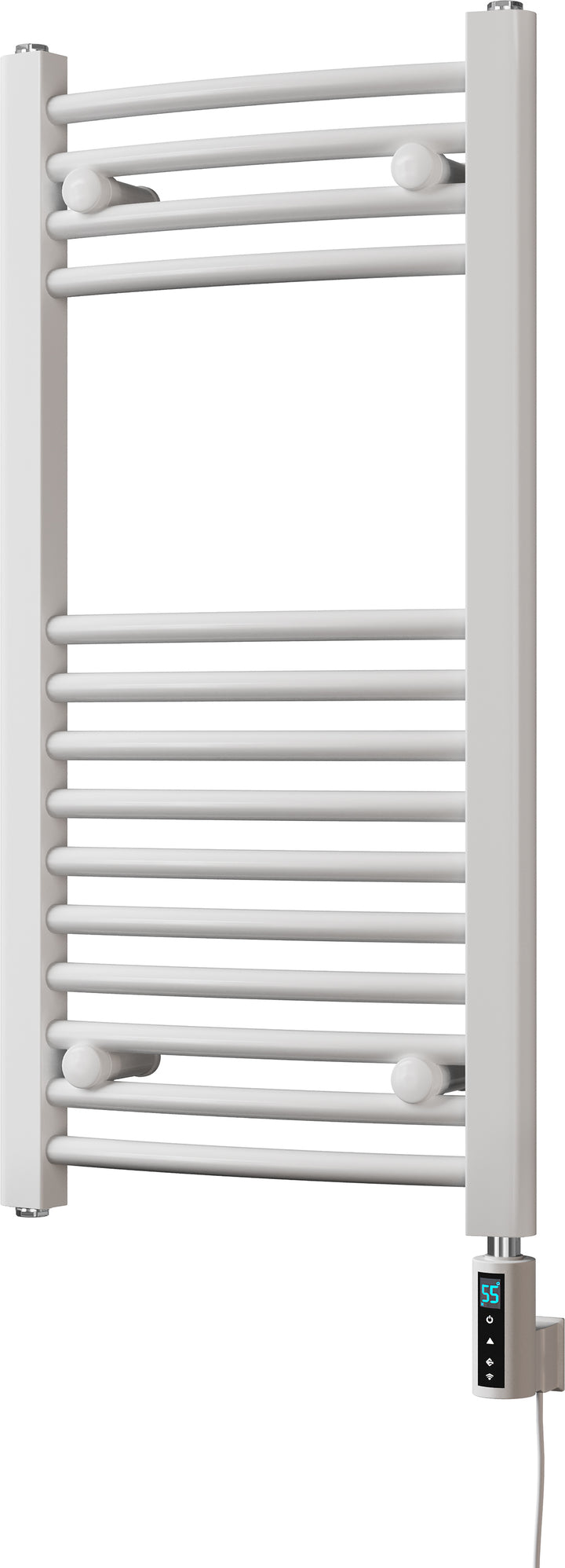 Zennor - White Electric Towel Rail H800mm x W400mm Curved 300w Thermostatic WIFI