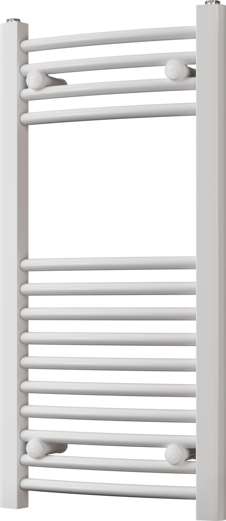 Zennor - White Heated Towel Rail - H800mm x W400mm - Curved