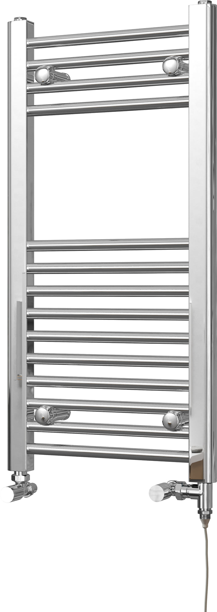 Zennor - Chrome Dual Fuel Towel Rail H800mm x W400mm Standard - Straight