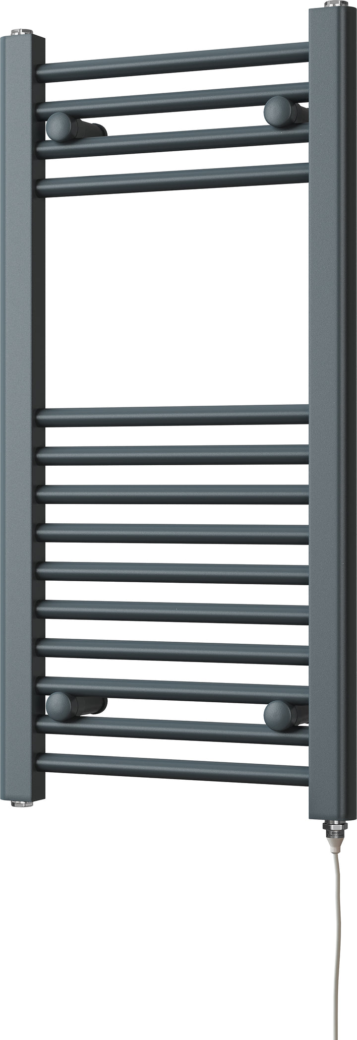 Zennor - Anthracite Electric Towel Rail H800mm x W400mm Straight 200w Standard