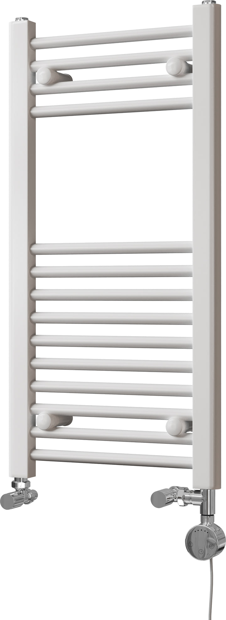 Zennor - White Dual Fuel Towel Rail H800mm x W400mm Thermostatic - Straight