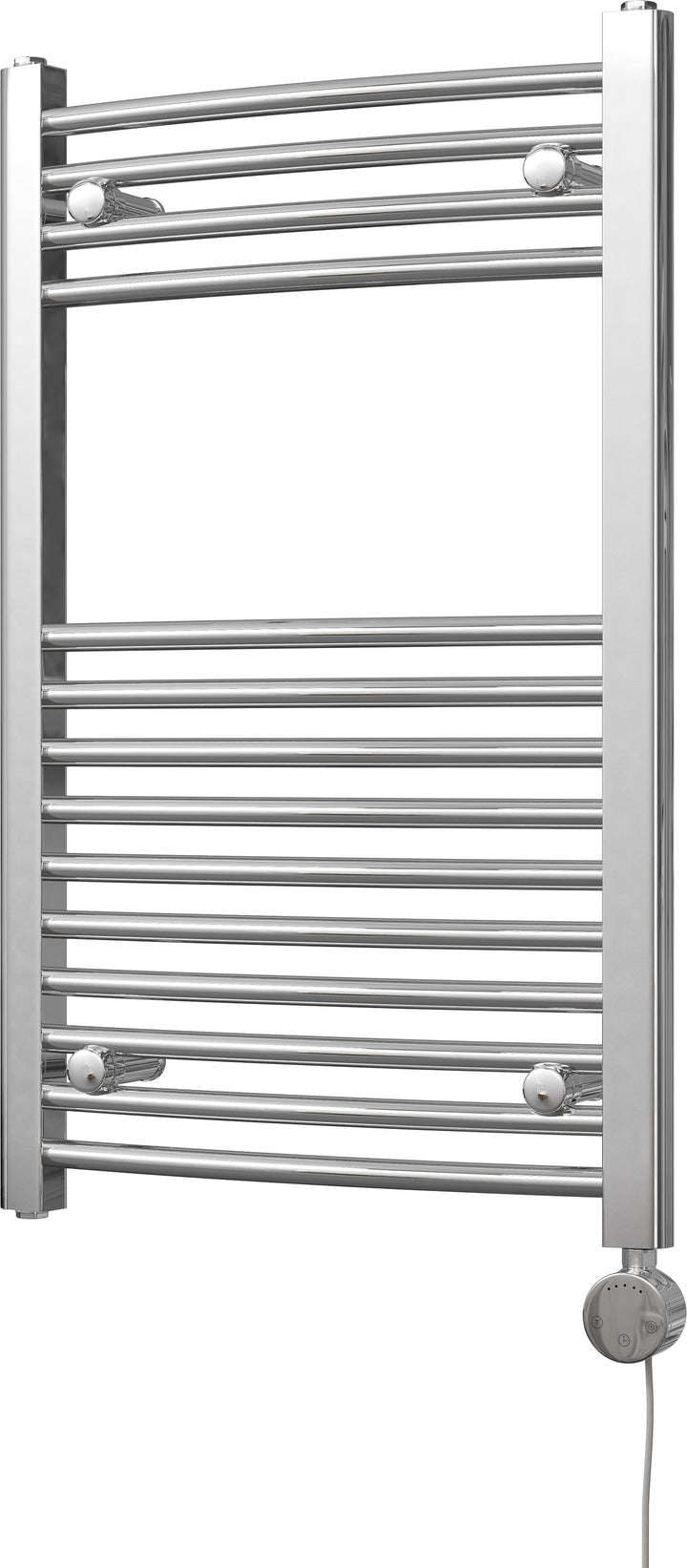 Zennor - Chrome Electric Towel Rail H800mm x W500mm Curved 300w Thermostatic