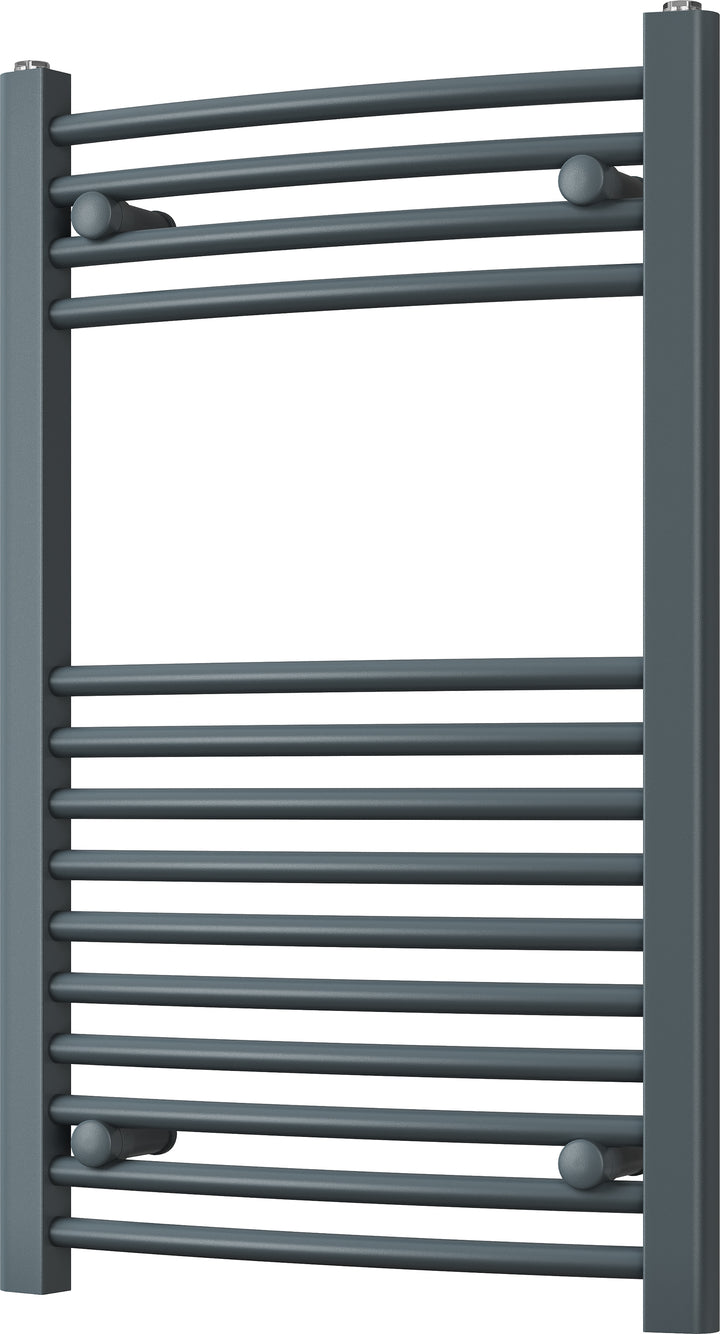 Zennor - Anthracite Heated Towel Rail - H800mm x W500mm - Curved