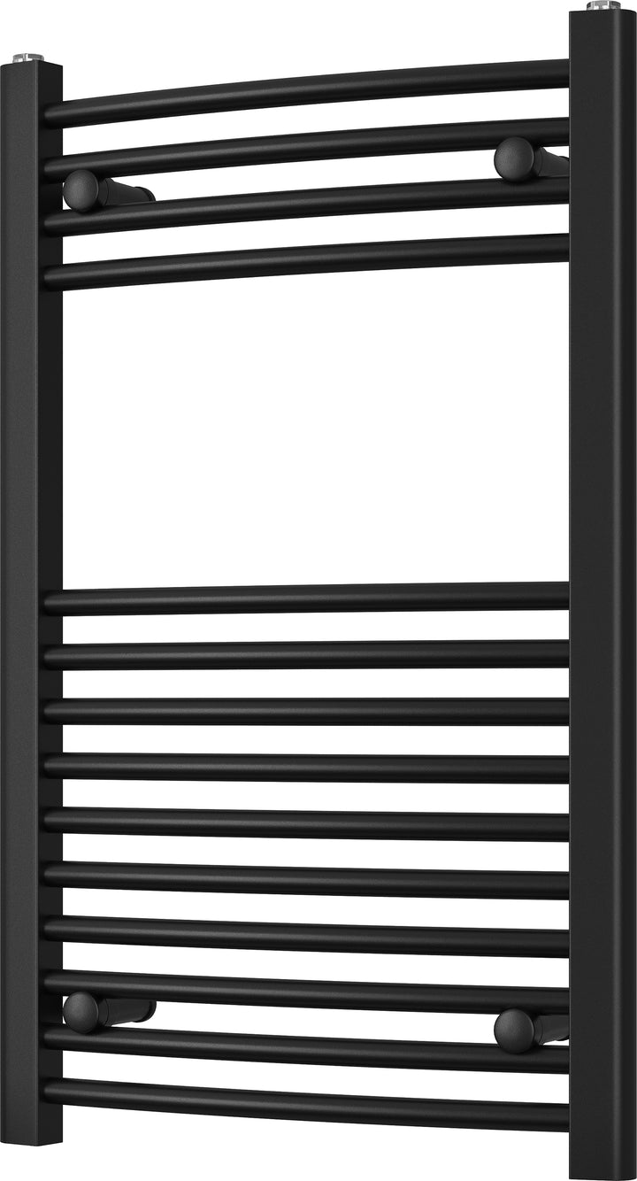 Zennor - Black Heated Towel Rail - H800mm x W500mm - Curved