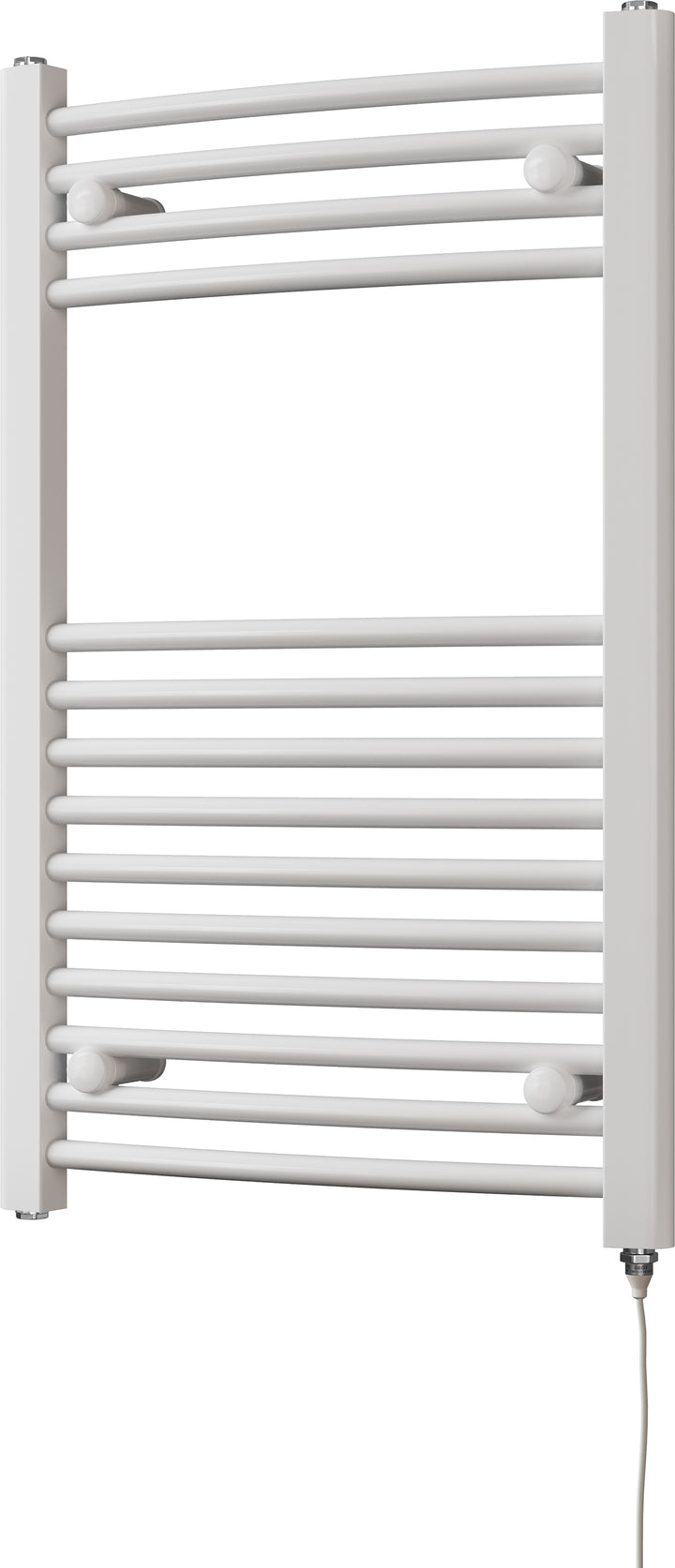 Zennor - White Electric Towel Rail H800mm x W500mm Curved 300w Standard