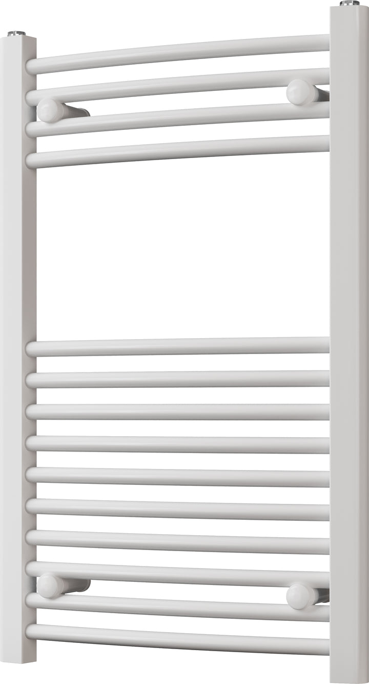 Zennor - White Heated Towel Rail - H800mm x W500mm - Curved