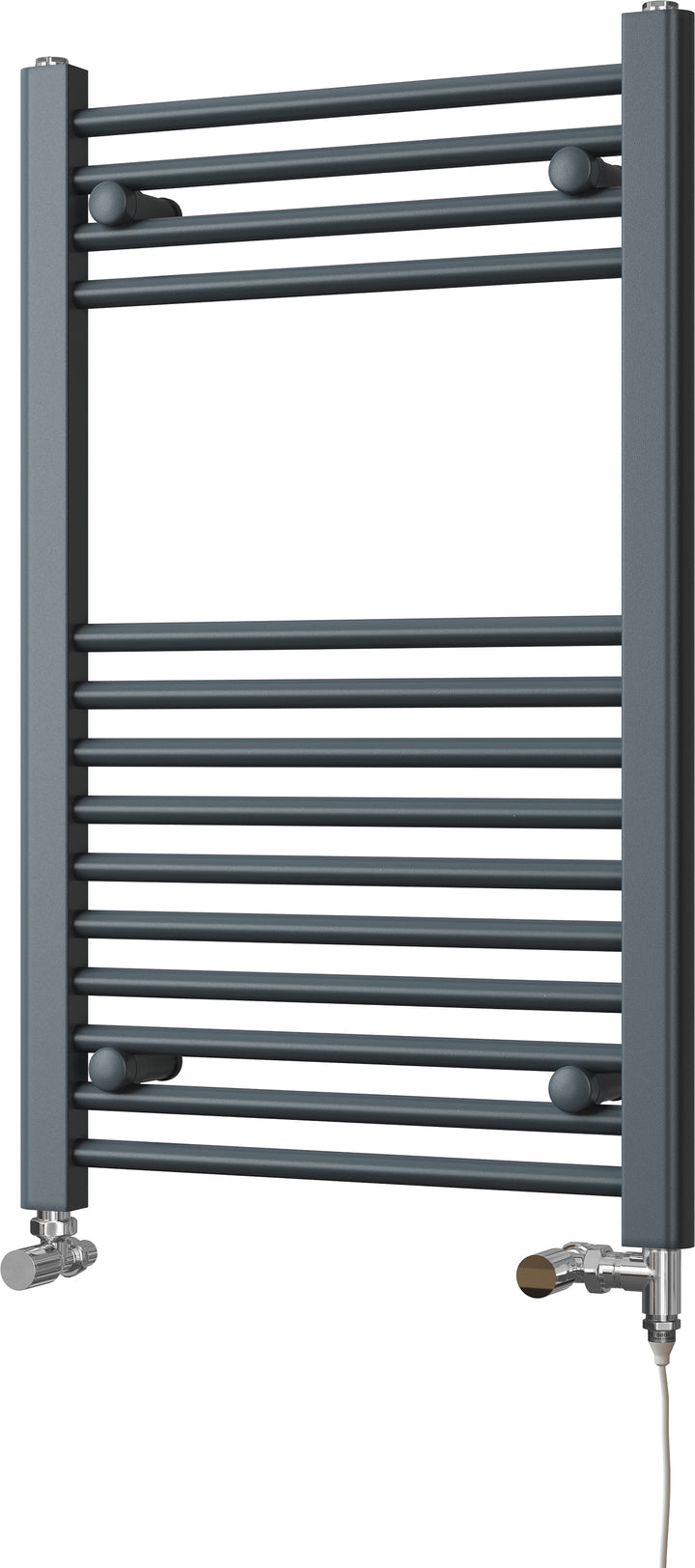 Zennor - Anthracite Dual Fuel Towel Rail  H800mm x W500mm Standard - Straight