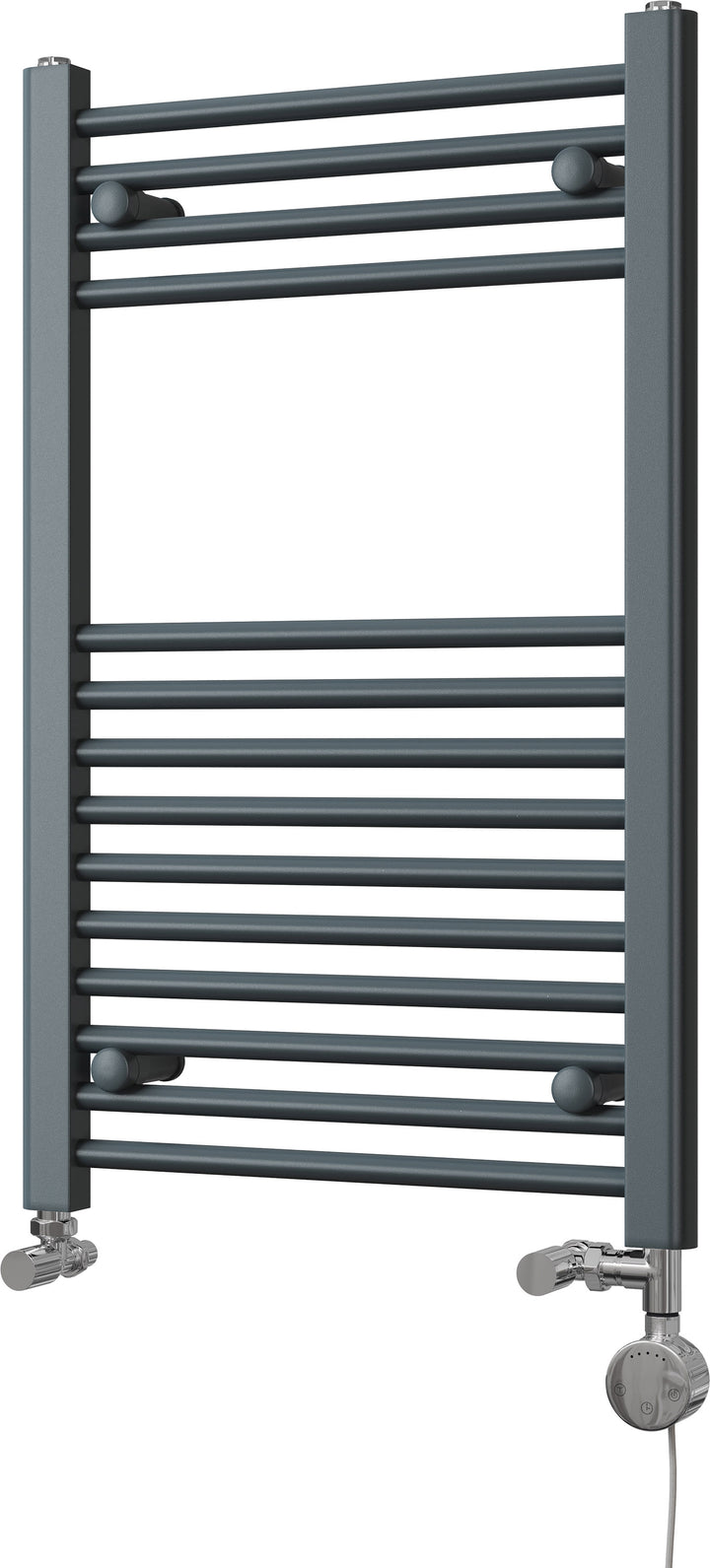 Zennor - Anthracite Dual Fuel Towel Rail  H800mm x W500mm Thermostatic - Straight