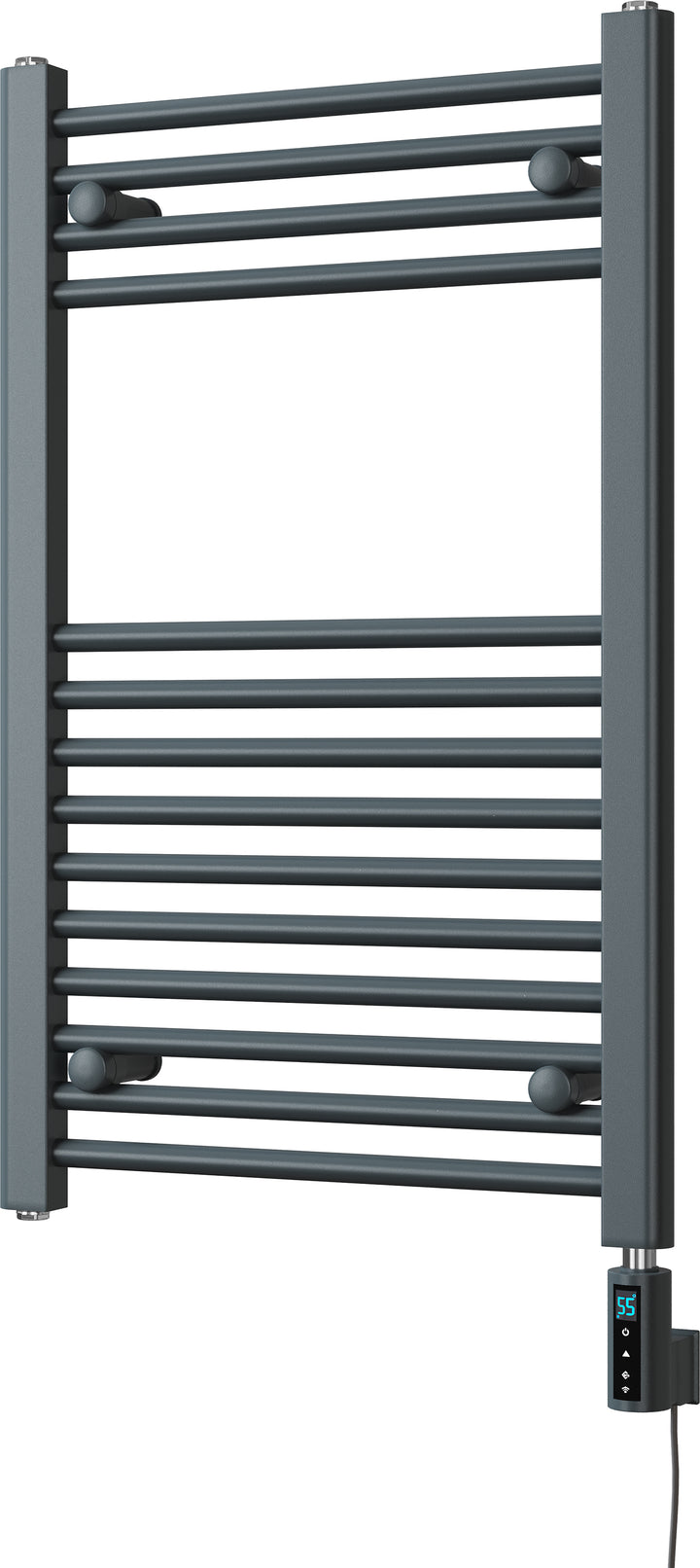 Zennor - Anthracite Electric Towel Rail H800mm x W500mm Straight 300w Thermostatic WIFI