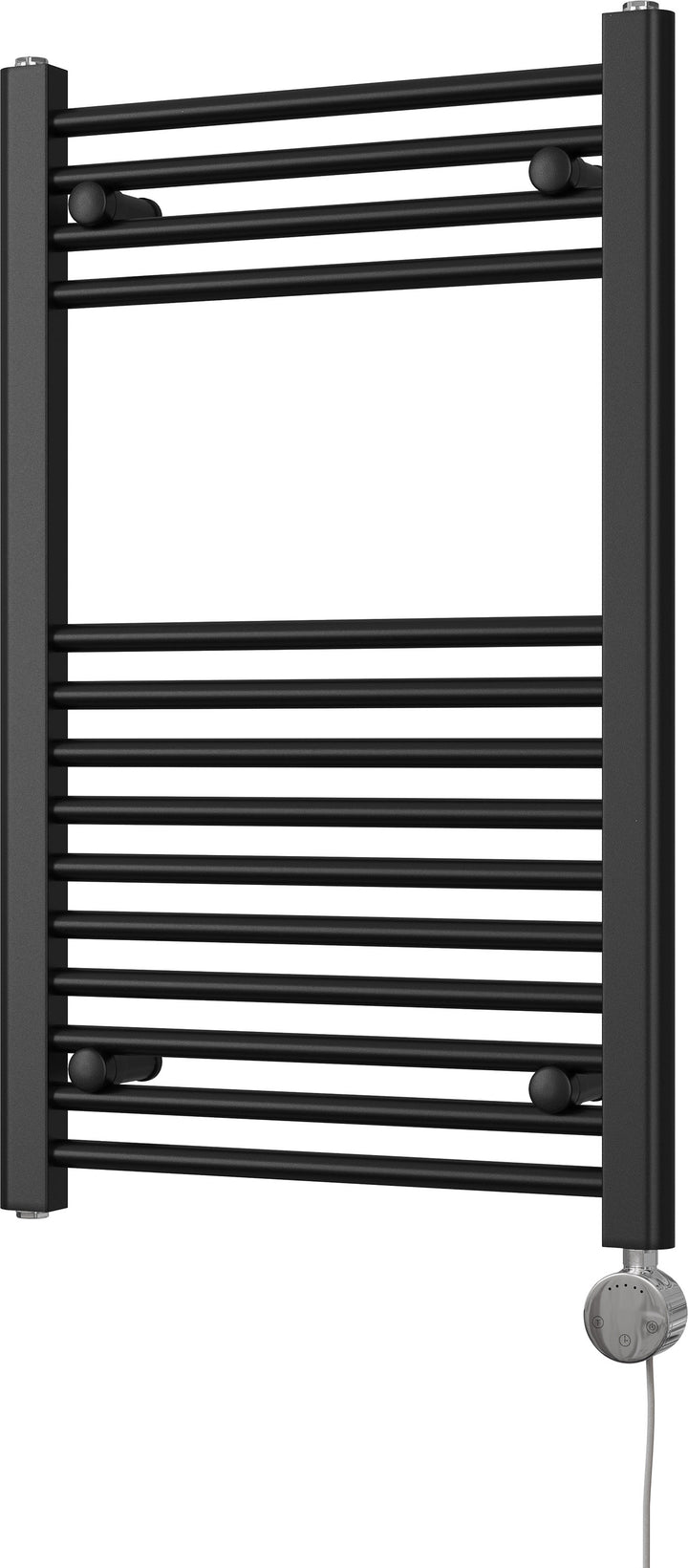 Zennor - Black Electric Towel Rail H800mm x W500mm Straight 300w Thermostatic