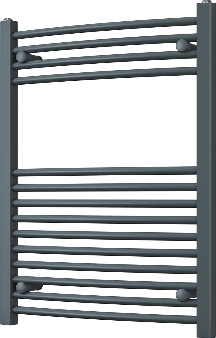 Zennor - Anthracite Heated Towel Rail - H800mm x W600mm - Curved