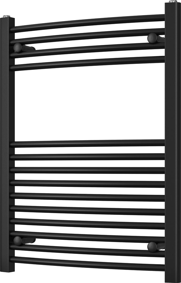 Zennor - Black Heated Towel Rail - H800mm x W600mm - Curved