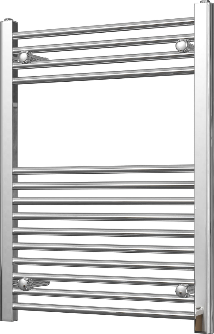 Zennor - Chrome Heated Towel Rail - H800mm x W600mm - Straight