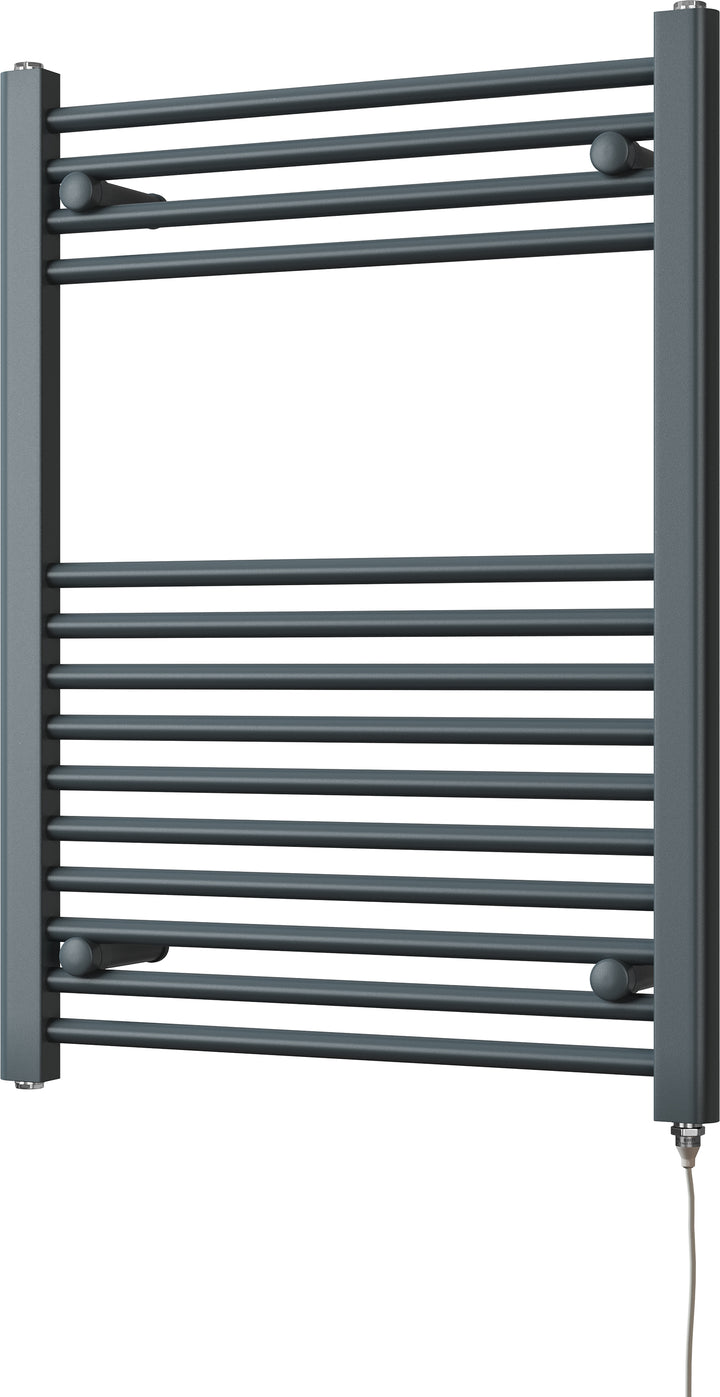 Zennor - Anthracite Electric Towel Rail H800mm x W600mm Straight 300w Standard