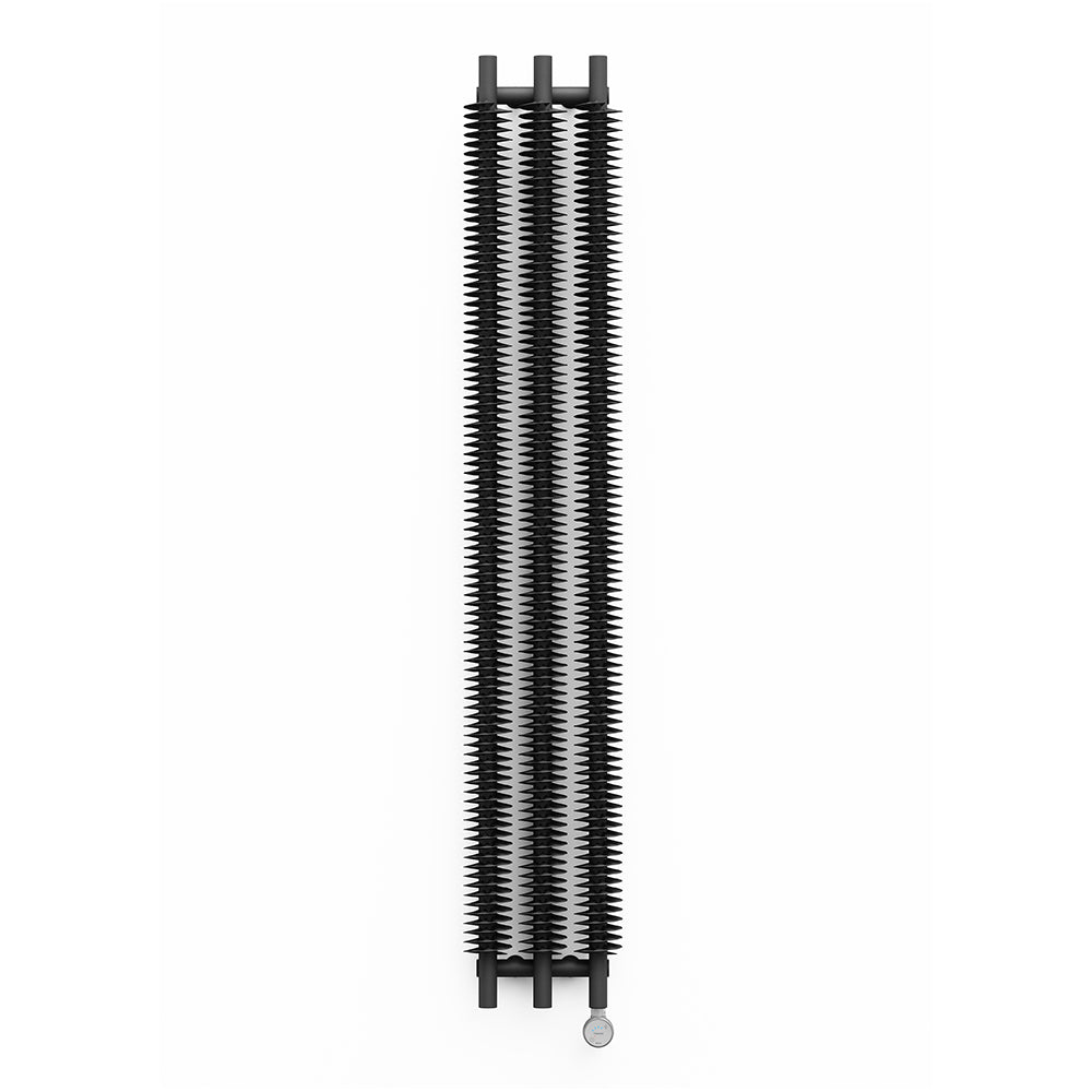 Ribbon - Metallic Grey Vertical Electric Radiator H1800mm x W290mm 600w Thermostatic