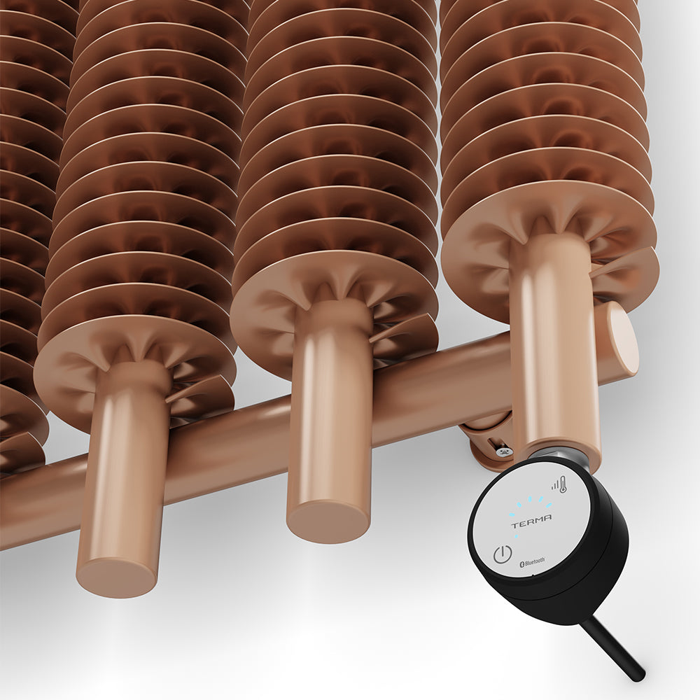 Ribbon - Bright Copper Vertical Electric Radiator H1800mm x W490mm 1000w Thermostatic