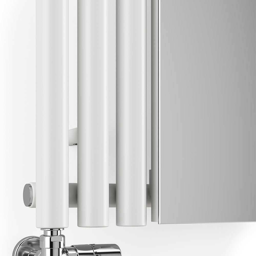 Rolo-Mirror - White Vertical Designer Radiators H1800mm x W590mm Single Panel