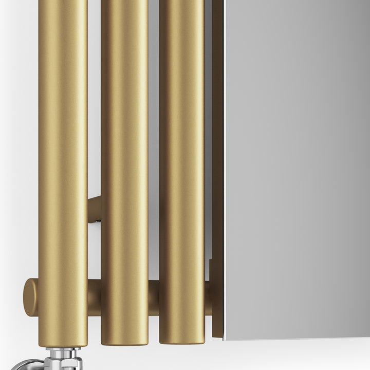 Rolo-Mirror - Brass Vertical Designer Radiators H1800mm x W590mm Single Panel