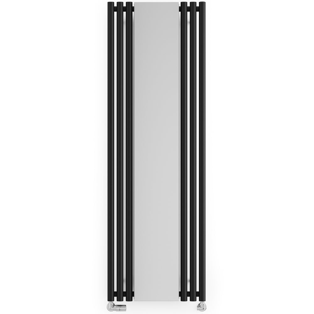 Rolo-Mirror - Black Vertical Designer Radiators H1800mm x W590mm Single Panel