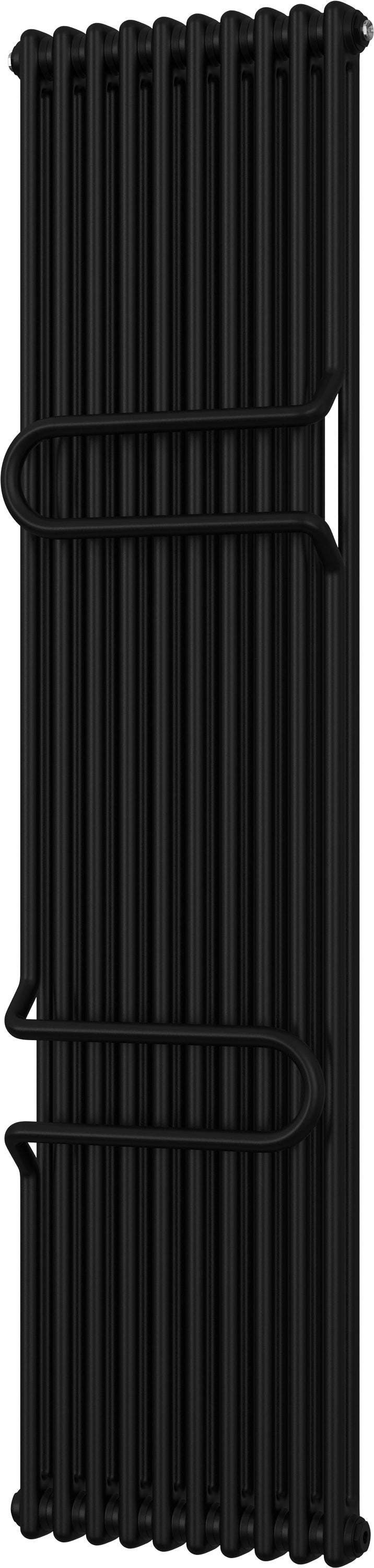 Alpha - Black Vertical Towel Bar Column Radiator H1800mm x W460mm 2 Column