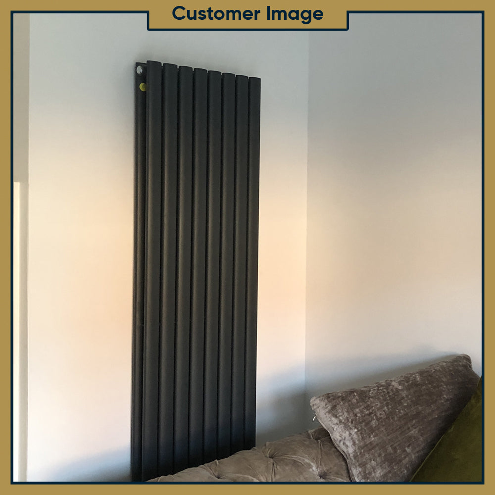 Omeara - Anthracite Vertical Radiator H1600mm x W464mm Double Panel