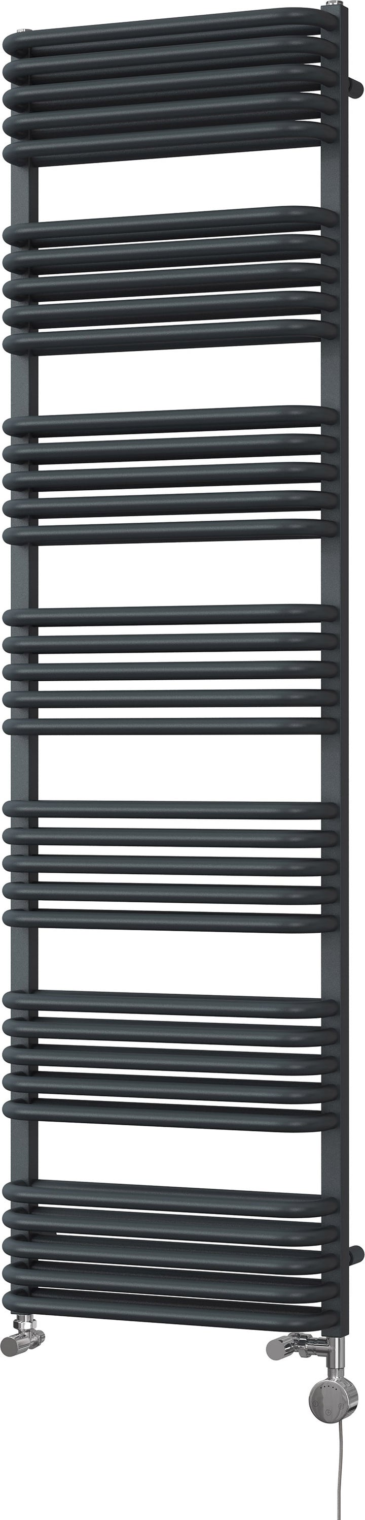 Crossmoor - Anthracite Dual Fuel Towel Rail H1800mm x W500mm Thermostatic