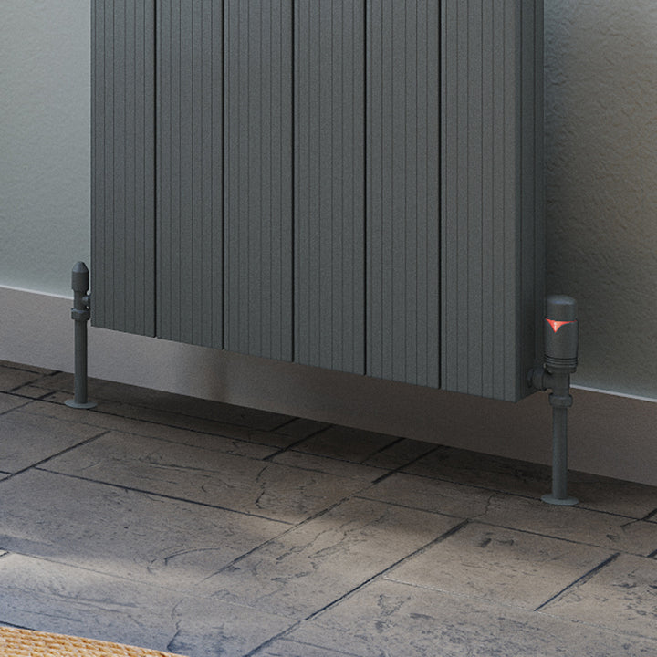 Derry Bold - Anthracite Thermostatic Radiator Valve Angled 15mm