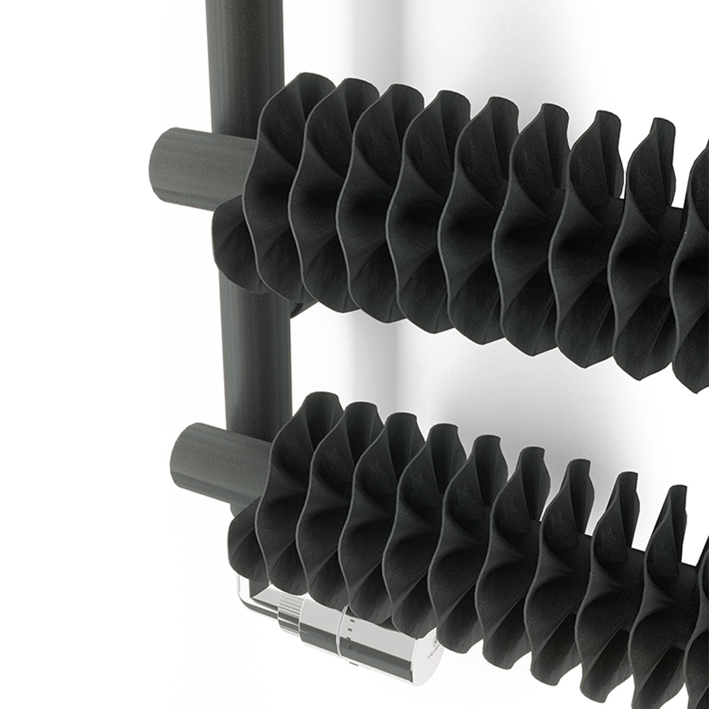 Ribbon T - Metallic Grey Towel Radiators - H930mm x W500mm