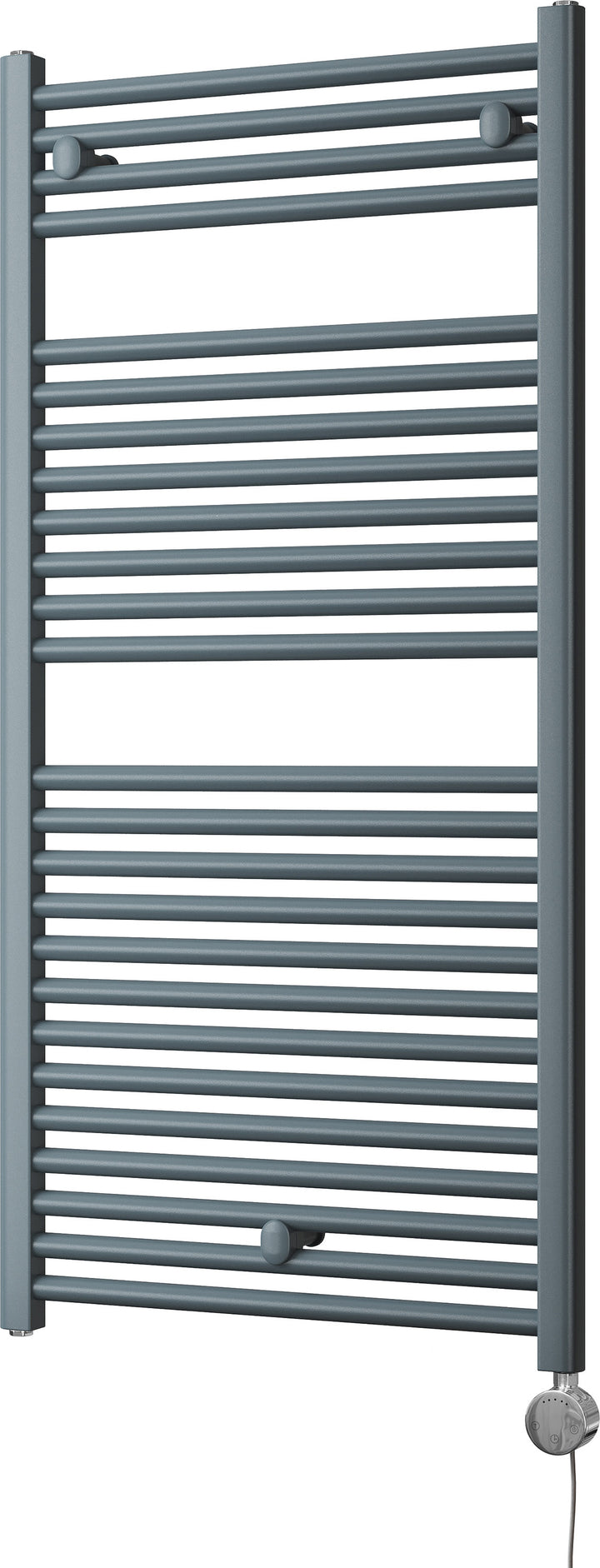 Roma - Anthracite Electric Towel Rail H1230mm x W600mm Straight 600w Thermostatic