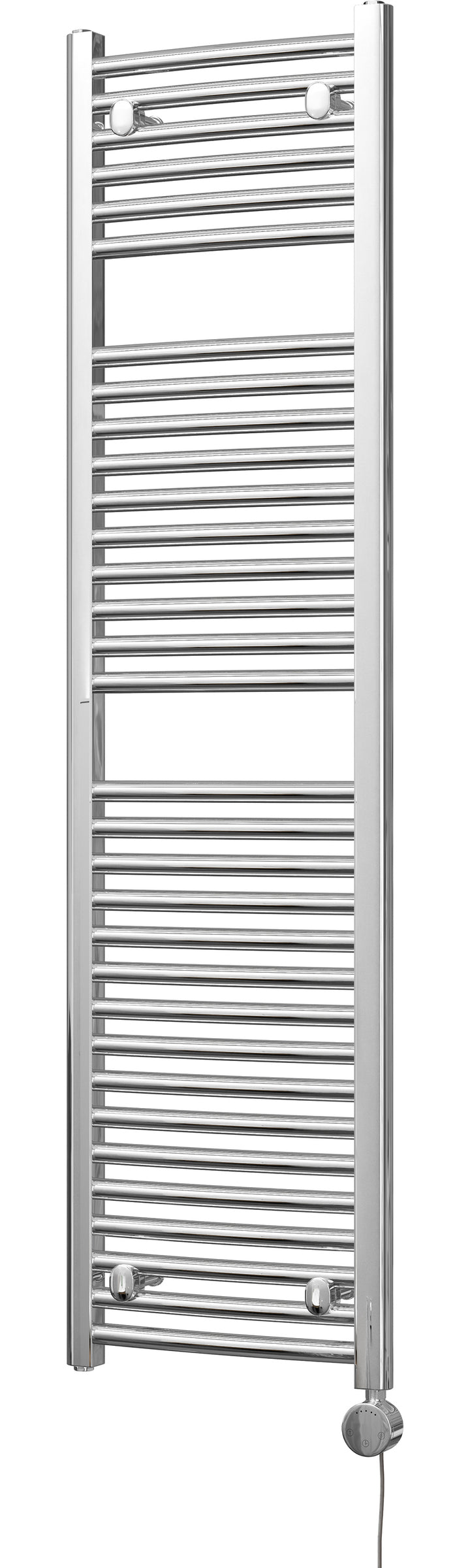 Roma - Chrome Electric Towel Rail H1512mm x W400mm Curved 300w Thermostatic