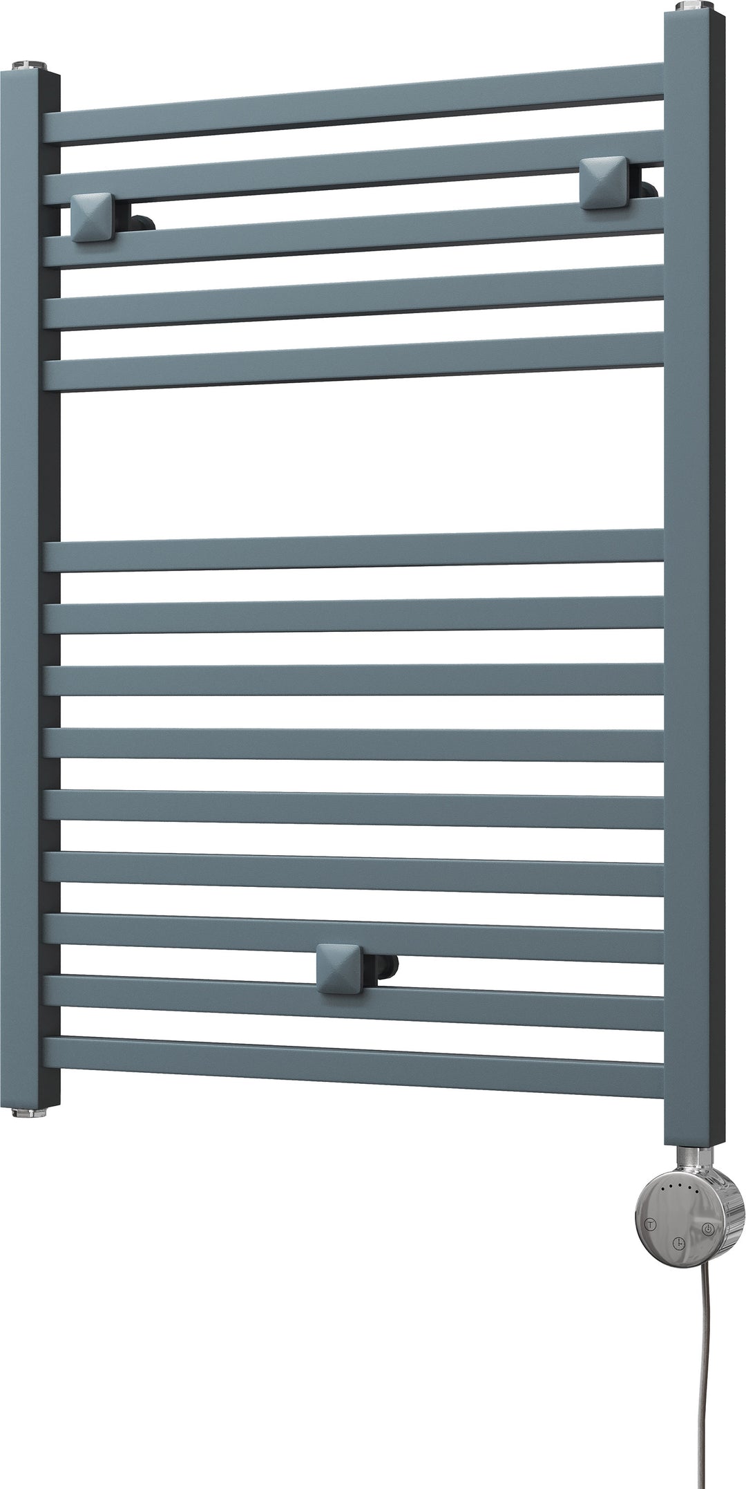 Todi - Anthracite Electric Towel Rail H690mm x W500mm Straight 300w Thermostatic