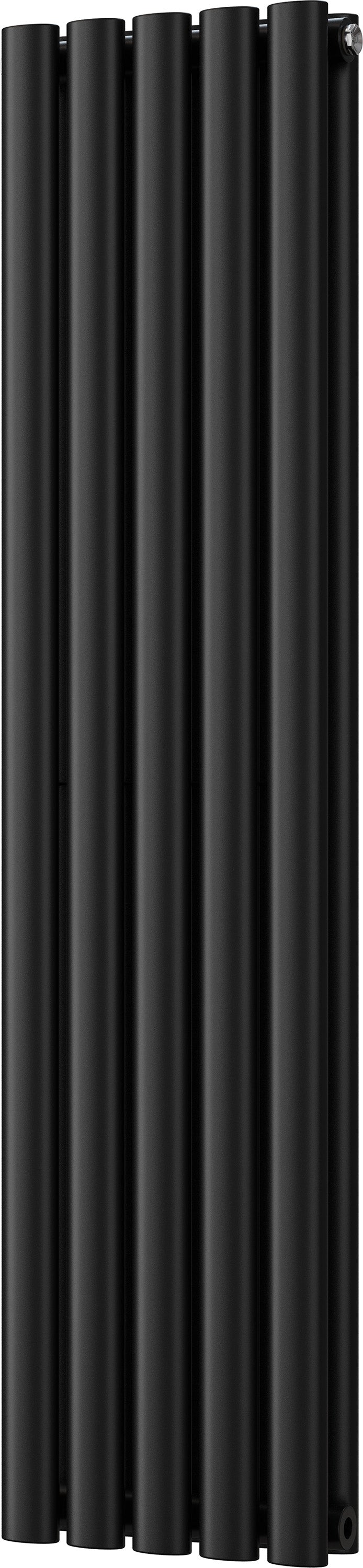 Omeara - Black Vertical Radiator H1200mm x W290mm Double Panel